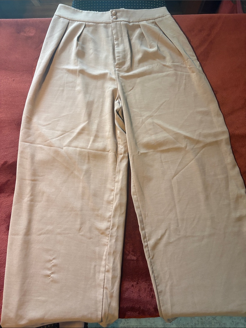 Women’s Wide-Leg Khaki Pants - Classic Casual Trousers